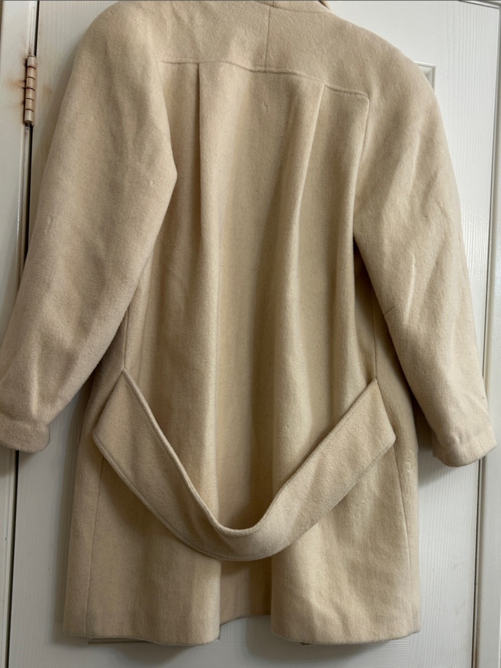 Vintage Braefair Ivory Wool Blend Double Breasted Coat Gold Crest Buttons - Picture 5 of 11